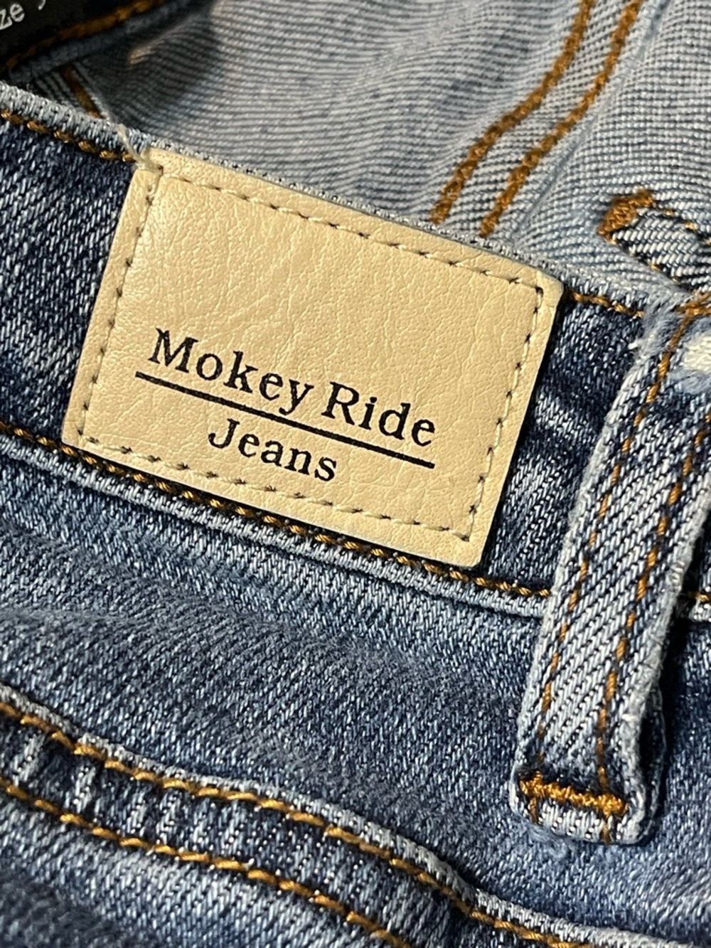 Monkey Ride High-Rise Dark Blue Skinny Jeans with Distressed Knees - Picture 5 of 9